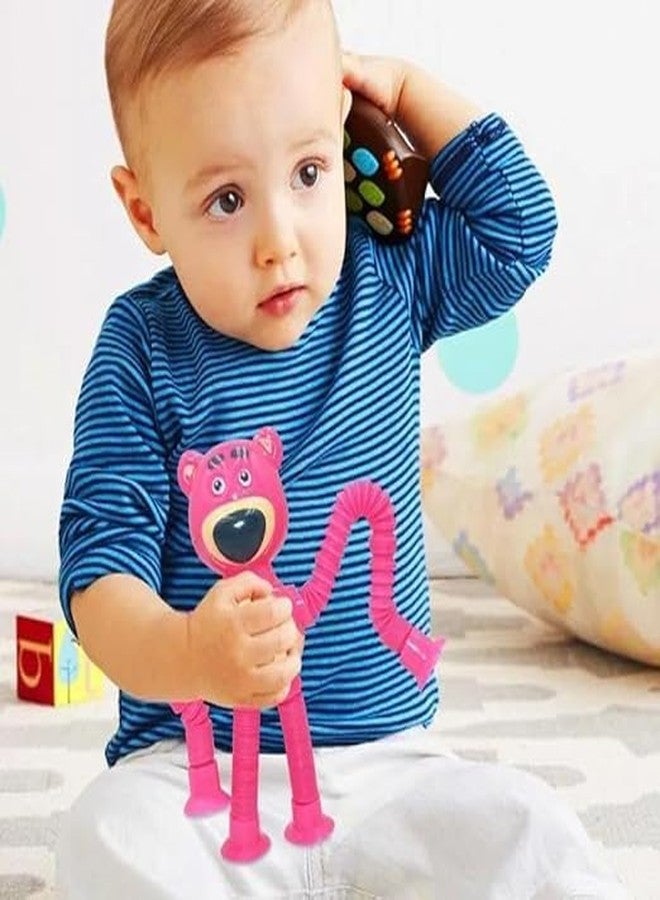 SHOPECOM أنابيب بوب من شوبكوم، أنابيب روبوتية لتخفيف التوتر، ألعاب حسية للأطفال الصغار، هدايا إبداعية محفزة، لعبة روبوت أنبوبية مزودة بكوب شفط، ألعاب حسية للأطفال المصابين بالتوحد، ألعاب لتخفيف التوتر، لعبة زرافة روبوتية بإضاءة LED (قطعة واحدة) (لعبة تادي) - Image 4